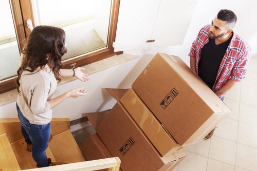 Loading boxes and furniture for a West London removal